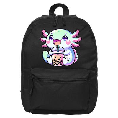 Eleven13Designs Cute Kawaii Axolotl Boba Bubble Tea Blue P.ink Anime Bobalotl 16 in Basic Backpack
