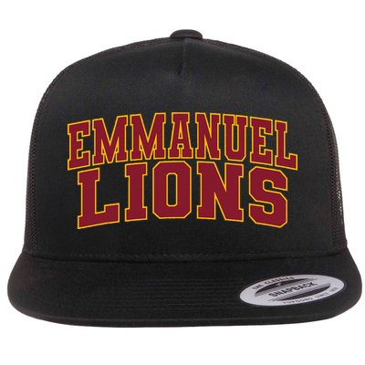 Emmanuel College Lions Arch01 Flat Bill Trucker Hat