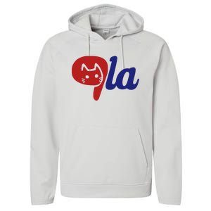 Election Cat La Kamala Harris Comma La 2024 Performance Fleece Hoodie