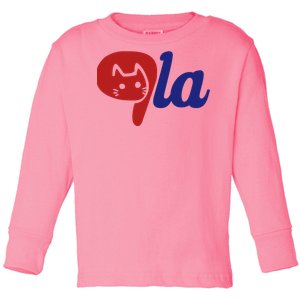 Election Cat La Kamala Harris Comma La 2024 Toddler Long Sleeve Shirt