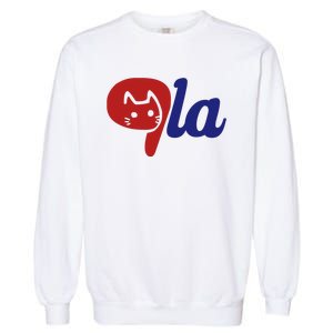 Election Cat La Kamala Harris Comma La 2024 Garment-Dyed Sweatshirt