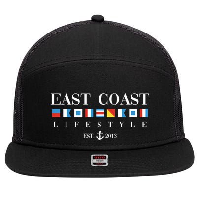East Coast Lifestyle 7 Panel Mesh Trucker Snapback Hat