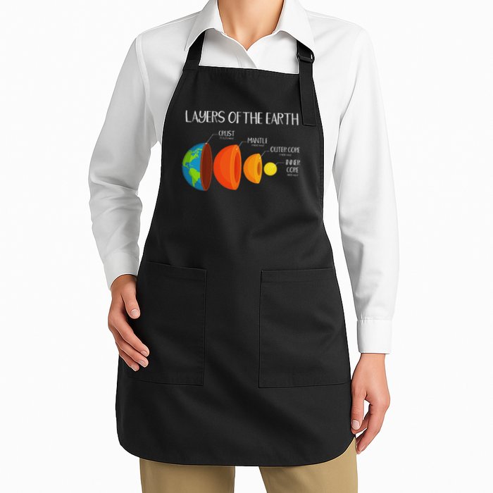 Earth's Crust Layers Of The Earth Geology Science Nerd Gift Full-Length Apron With Pockets