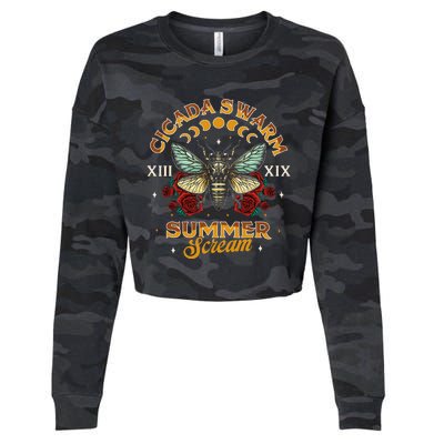 Entomology Cicada Lover 2024 Cicada Swarm Summer Cropped Pullover Crew