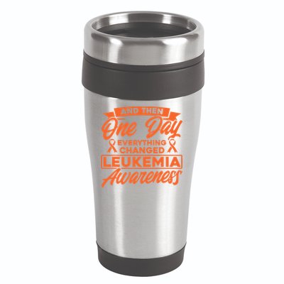 Everything Changed Leukemia Awareness 16oz Travel Tumbler