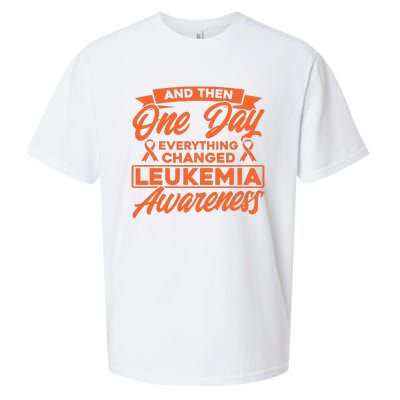 Everything Changed Leukemia Awareness Sueded Cloud Jersey T-Shirt