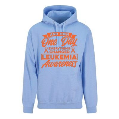 Everything Changed Leukemia Awareness Unisex Surf Hoodie