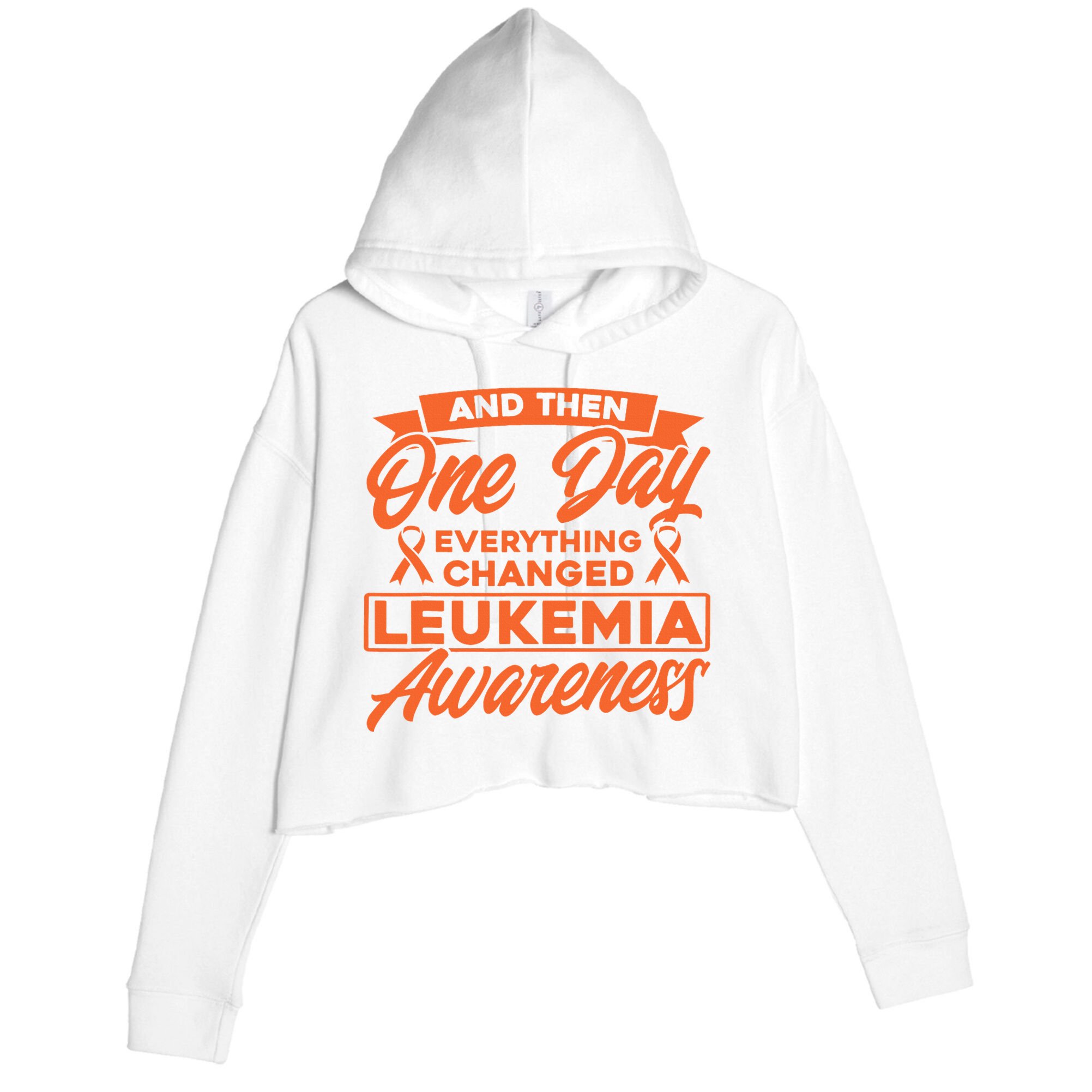 Everything Changed Leukemia Awareness Crop Fleece Hoodie