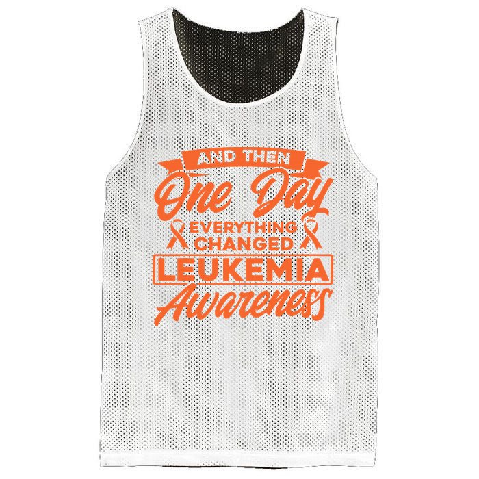 Everything Changed Leukemia Awareness Mesh Reversible Basketball Jersey Tank
