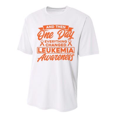 Everything Changed Leukemia Awareness Performance Sprint T-Shirt