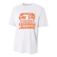 Everything Changed Leukemia Awareness Youth Performance Sprint T-Shirt
