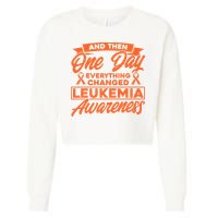 Everything Changed Leukemia Awareness Cropped Pullover Crew