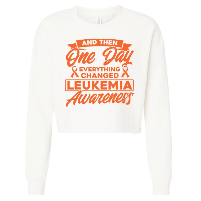 Everything Changed Leukemia Awareness Cropped Pullover Crew