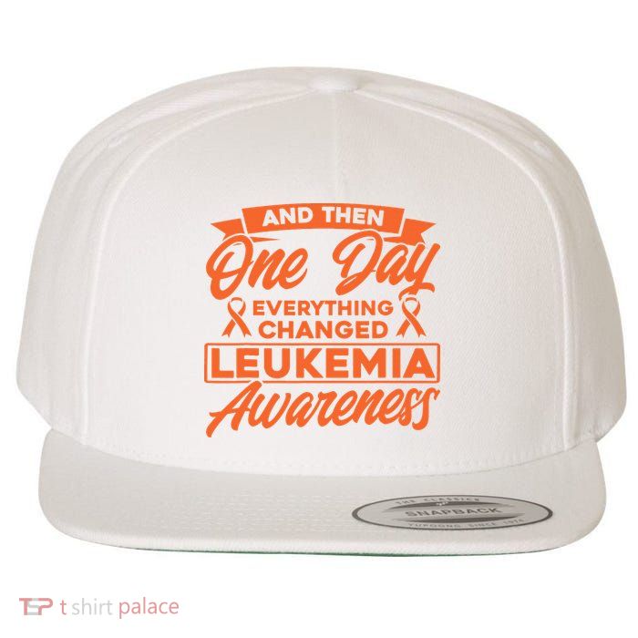 Everything Changed Leukemia Awareness Wool Snapback Cap