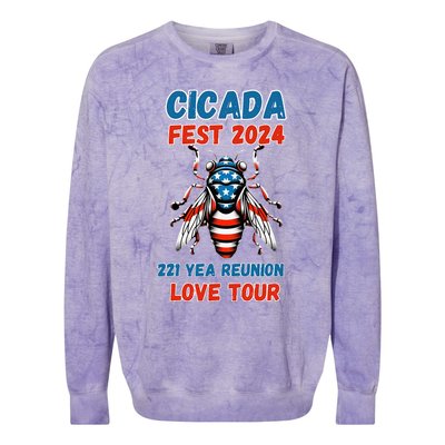 Entomology Cicada Lover Cicada Fest 2024 Colorblast Crewneck Sweatshirt