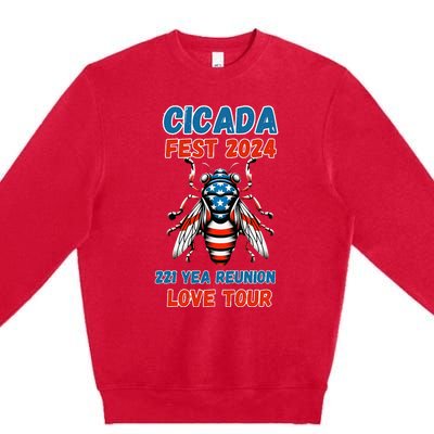 Entomology Cicada Lover Cicada Fest 2024 Premium Crewneck Sweatshirt