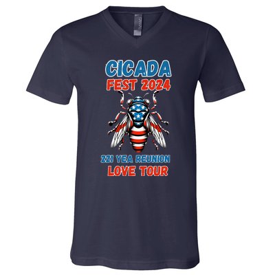 Entomology Cicada Lover Cicada Fest 2024 V-Neck T-Shirt