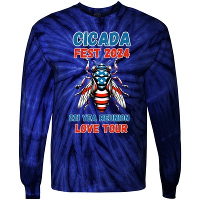 Entomology Cicada Lover Cicada Fest 2024 Tie-Dye Long Sleeve Shirt