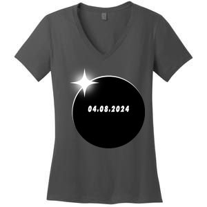 Eclipse 04.08 2024 Women's V-Neck T-Shirt