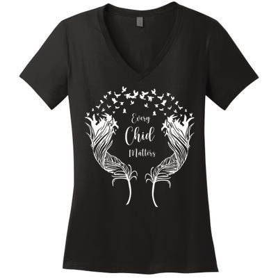 Every Child Matters Orange, Kindness And Equality Women's V-Neck T-Shirt