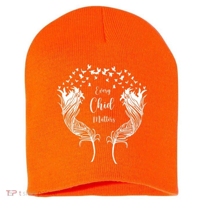 Every Child Matters Orange, Kindness And Equality Short Acrylic Beanie