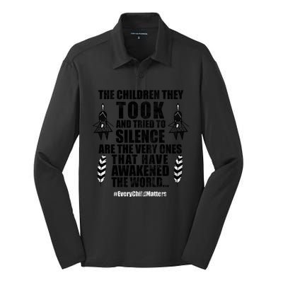 Every Child Matters Quote Silk Touch Performance Long Sleeve Polo