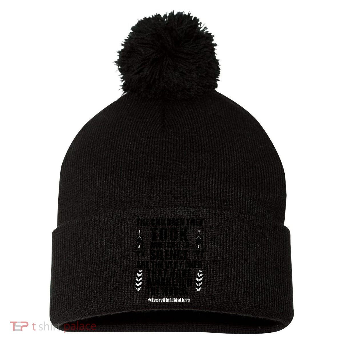 Every Child Matters Quote Pom Pom 12in Knit Beanie