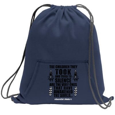 Every Child Matters Quote Sweatshirt Cinch Pack Bag