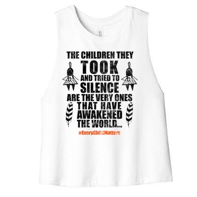 Every Child Matters Quote Women's Racerback Cropped Tank