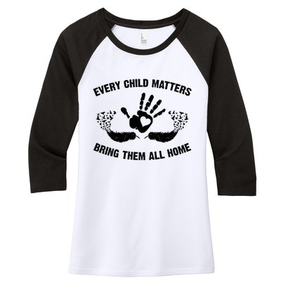 Every Child Matters Bring Them All Home Women's Tri-Blend 3/4-Sleeve Raglan Shirt