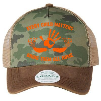 Every Child Matters Bring Them All Home Orange Handprint Legacy Tie Dye Trucker Hat