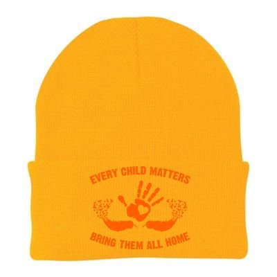 Every Child Matters Bring Them All Home Orange Handprint Knit Cap Winter Beanie