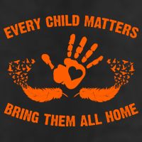 Every Child Matters Bring Them All Home Orange Handprint Garment-Dyed Fleece Hoodie