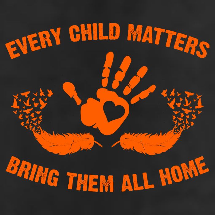 Every Child Matters Bring Them All Home Orange Handprint Garment-Dyed Fleece Hoodie