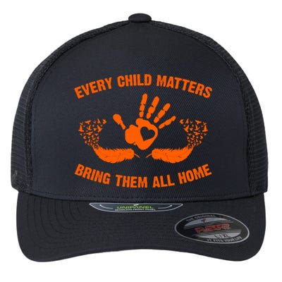 Every Child Matters Bring Them All Home Orange Handprint Flexfit Unipanel Trucker Cap