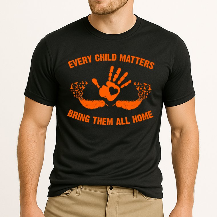 Every Child Matters Bring Them All Home Orange Handprint Performance Shirt