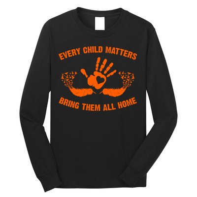 Every Child Matters Bring Them All Home Orange Handprint Long Sleeve Shirt