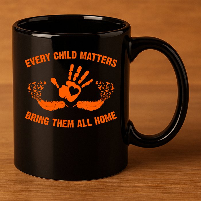 Every Child Matters Bring Them All Home Orange Handprint 11oz C Handle Ceramic Mug