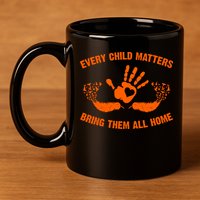 Every Child Matters Bring Them All Home Orange Handprint 11oz C Handle Ceramic Mug