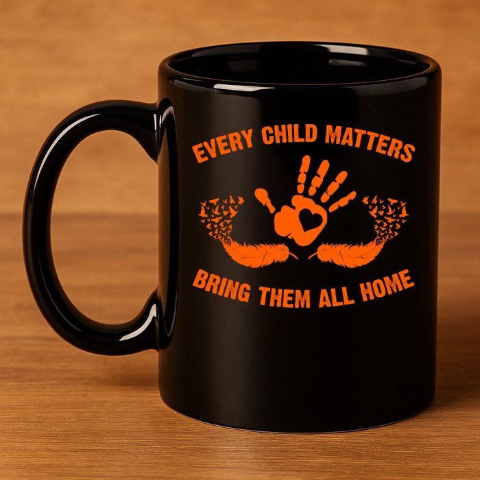 Every Child Matters Bring Them All Home Orange Handprint 11oz C Handle Ceramic Mug