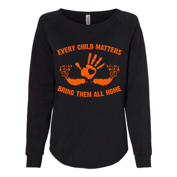 Every Child Matters Bring Them All Home Orange Handprint Womens California Wash Sweatshirt