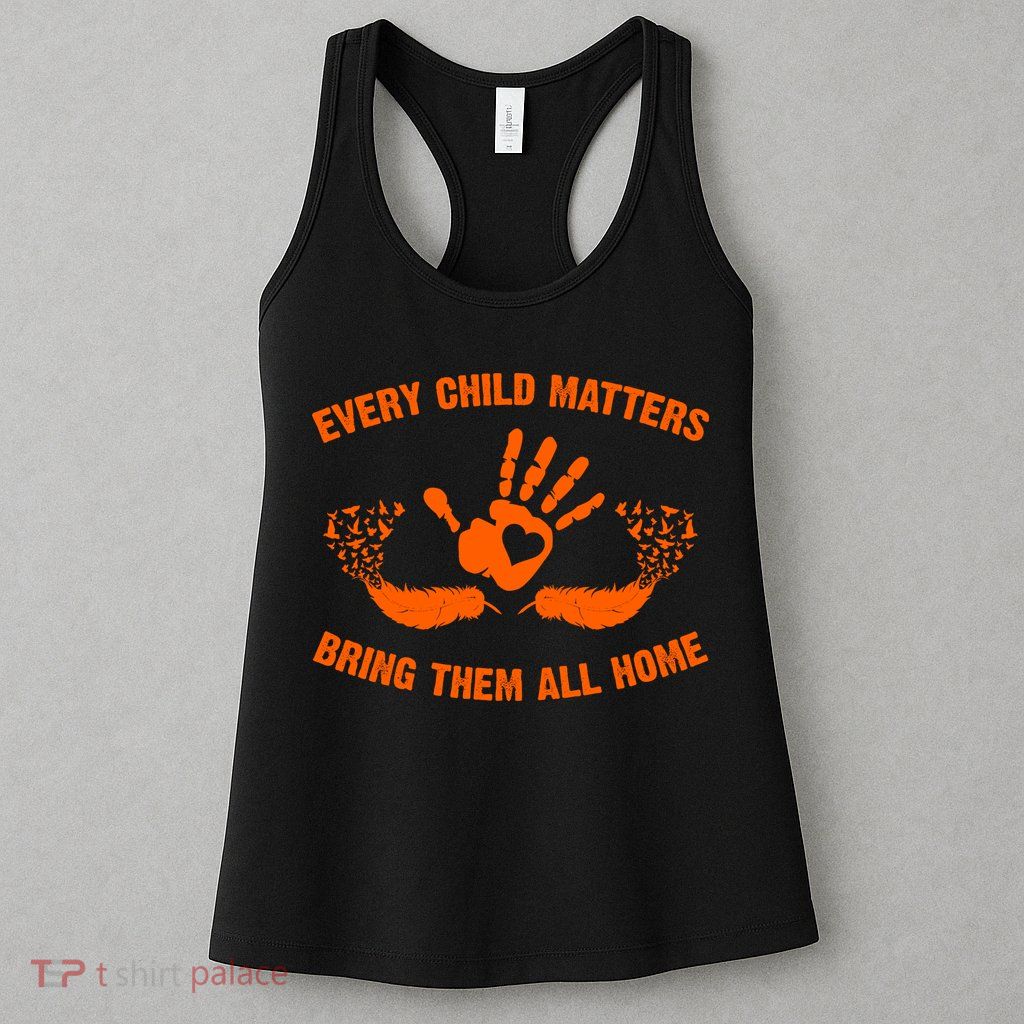 Every Child Matters Bring Them All Home Orange Handprint Womens Tank Top
