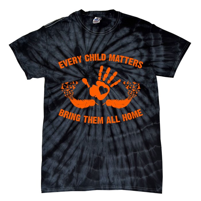 Every Child Matters Bring Them All Home Orange Handprint Tie-Dye T-Shirt