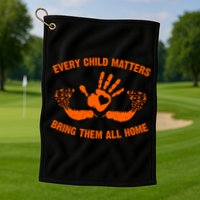 Every Child Matters Bring Them All Home Orange Handprint Golf Towel