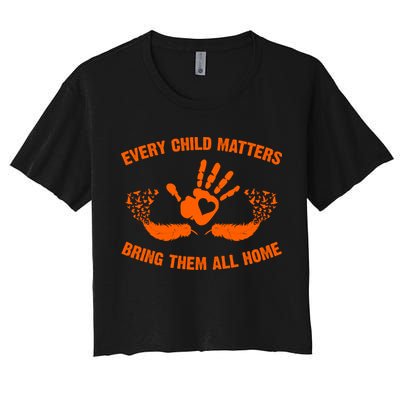 Every Child Matters Bring Them All Home Orange Handprint Crop Top