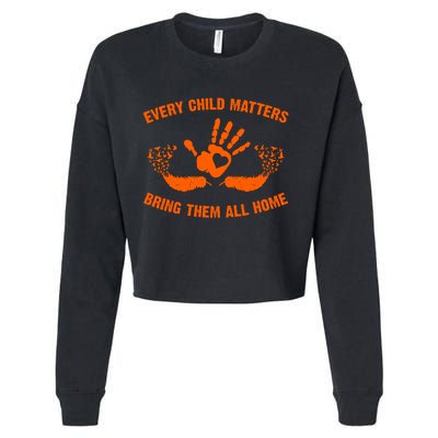 Every Child Matters Bring Them All Home Orange Handprint Cropped Pullover Crew