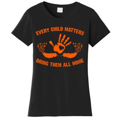 Every Child Matters Bring Them All Home Orange Handprint Women's T-Shirt