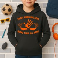 Every Child Matters Bring Them All Home Orange Handprint Kids Hoodie