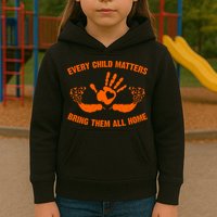 Every Child Matters Bring Them All Home Orange Handprint Kids Hoodie