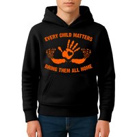 Every Child Matters Bring Them All Home Orange Handprint Kids Hoodie